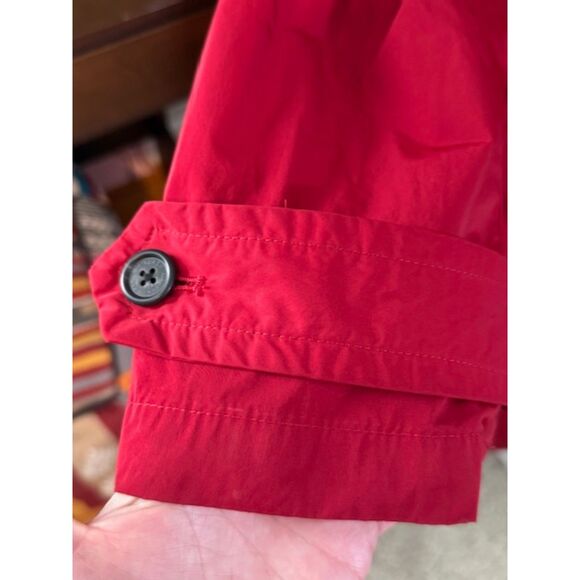 Lauren Ralph Lauren Red Trench Coat Large Double Breasted Classic Lined - Picture 6 of 11